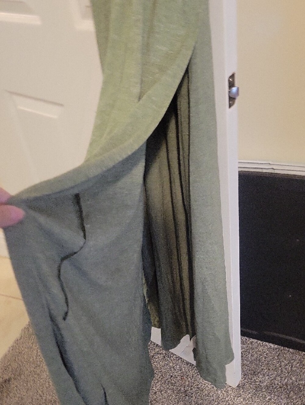 Halara Breezeful Backless Cut Out Maxi Dress Sage Green V-Neck Size SM - Picture 3 of 4